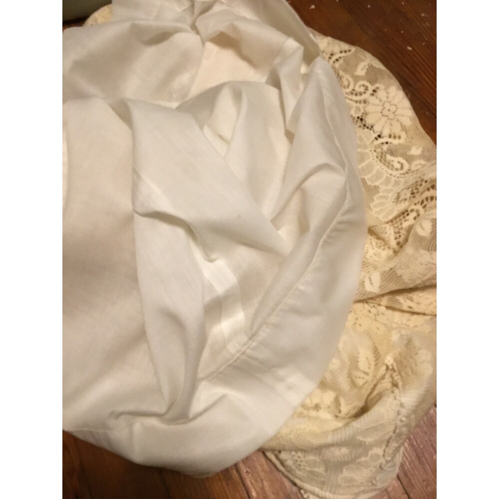 VINTAGE LANZ ORIGINAL 70s IVORY LACE w/BISHOP SLEEVES/EMPIRE WAIST MAXI DRESS - Picture 9 of 9